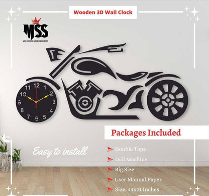 Analog Stylish Bike Design MDF Wall Clock ⏰.