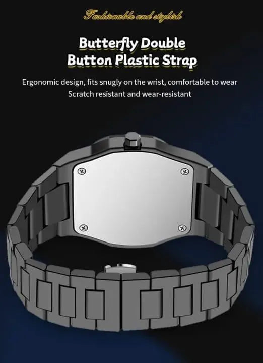 Men's Carbon Fiber Black Arabic Aura Watch ⌚.