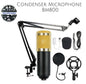 Professional Condenser Microphone - Podcast Mic Set Condenser Microphone With Rechargeable Auxiliary Background For Karaoke Singing, Youtube Recording Mic Set For Youtube | Mic Kit.